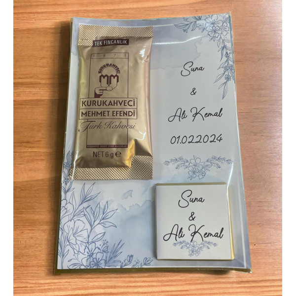 Söz, Nişan, Kız İsteme Kahve ve Çikolata Kart 30 Adet (001)