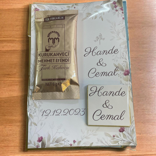 Söz, Nişan, Kız İsteme Kahve ve Çikolata Kart 30 Adet (002)