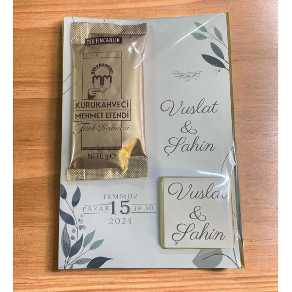 Söz, Nişan, Kız İsteme Kahve ve Çikolata Kart 30 Adet (003)