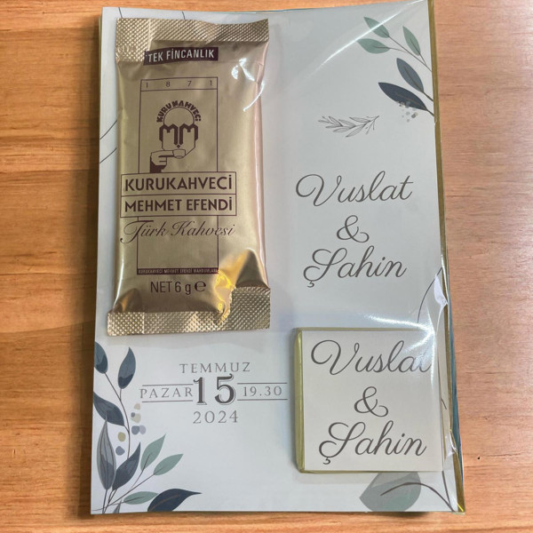 Söz, Nişan, Kız İsteme Kahve ve Çikolata Kart 30 Adet (003)