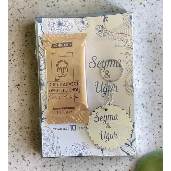 Söz, Nişan, Kız İsteme Kahve ve Anahtarlık Kart Hediyelik 30 Adet (005)