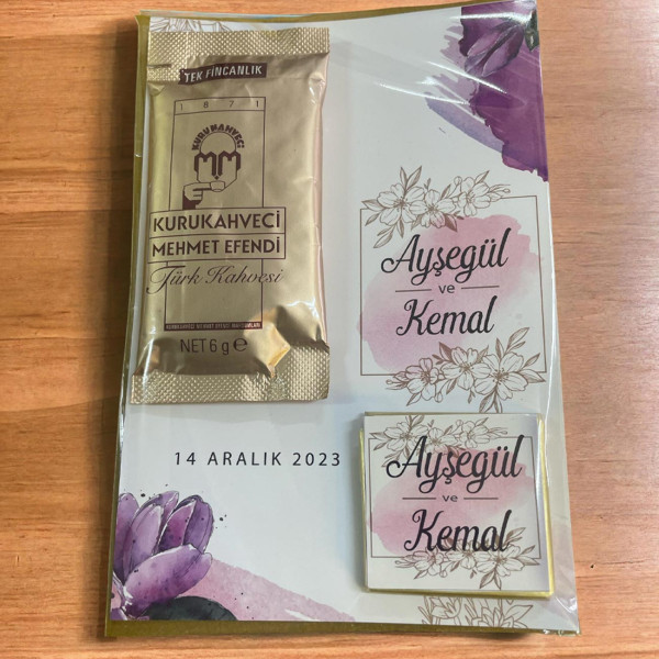 Söz, Nişan, Kız İsteme Kahve ve Çikolata Kart 30 Adet (004)