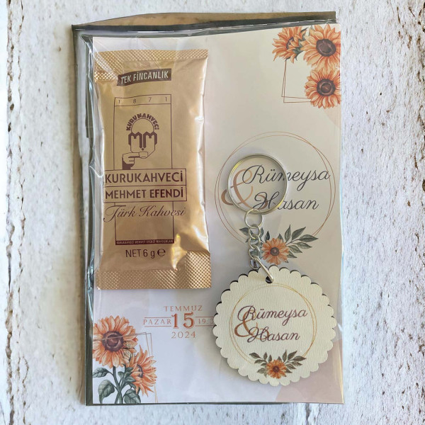 Söz, Nişan, Kız İsteme Kahve ve Anahtarlık Kart Hediyelik 30 Adet (009)