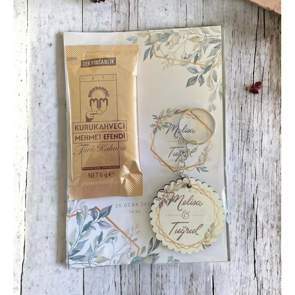 Söz, Nişan, Kız İsteme Kahve ve Anahtarlık Kart Hediyelik 30 Adet (007)