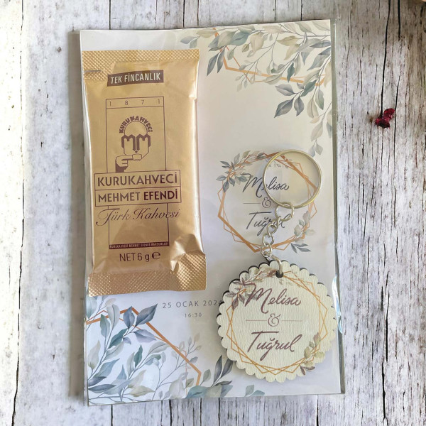 Söz, Nişan, Kız İsteme Kahve ve Anahtarlık Kart Hediyelik 30 Adet (007)