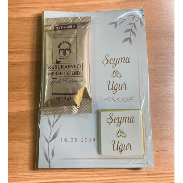 Söz, Nişan, Kız İsteme Kahve ve Çikolata Kart 30 Adet (006)