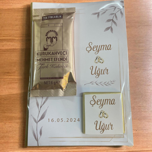 Söz, Nişan, Kız İsteme Kahve ve Çikolata Kart 30 Adet (006)