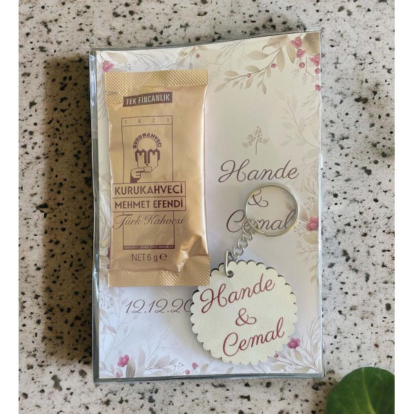 Söz, Nişan, Kız İsteme Kahve ve Anahtarlık Kart Hediyelik 30 Adet (002)