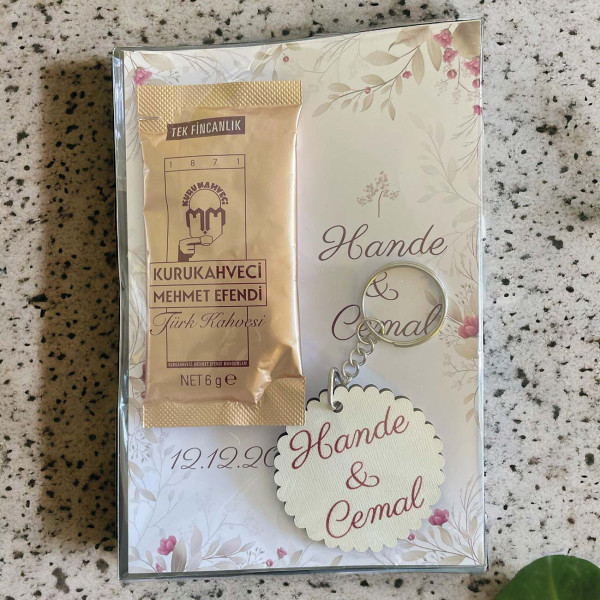 Söz, Nişan, Kız İsteme Kahve ve Anahtarlık Kart Hediyelik 30 Adet (002)