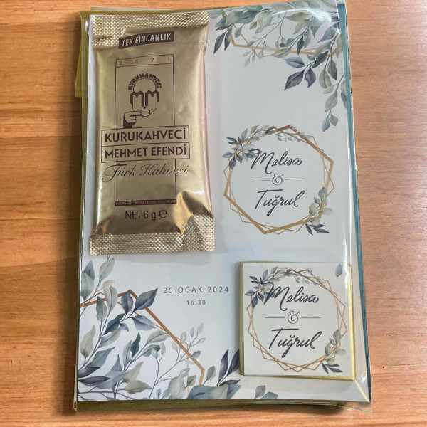 Söz, Nişan, Kız İsteme Kahve ve Çikolata Kart 30 Adet (007)