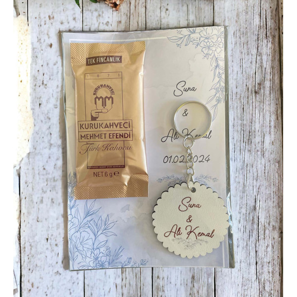 Söz, Nişan, Kız İsteme Kahve ve Anahtarlık Kart Hediyelik 30 Adet (001)