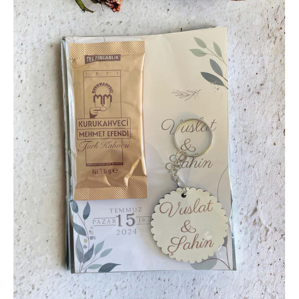 Söz, Nişan, Kız İsteme Kahve ve Anahtarlık Kart Hediyelik 30 Adet (003)