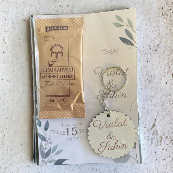 Söz, Nişan, Kız İsteme Kahve ve Anahtarlık Kart Hediyelik 30 Adet (003)