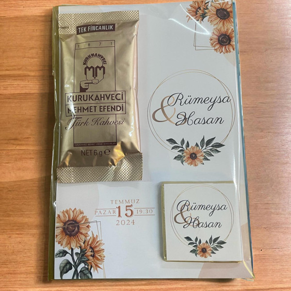 Söz, Nişan, Kız İsteme Kahve ve Çikolata Kart 30 Adet (009)