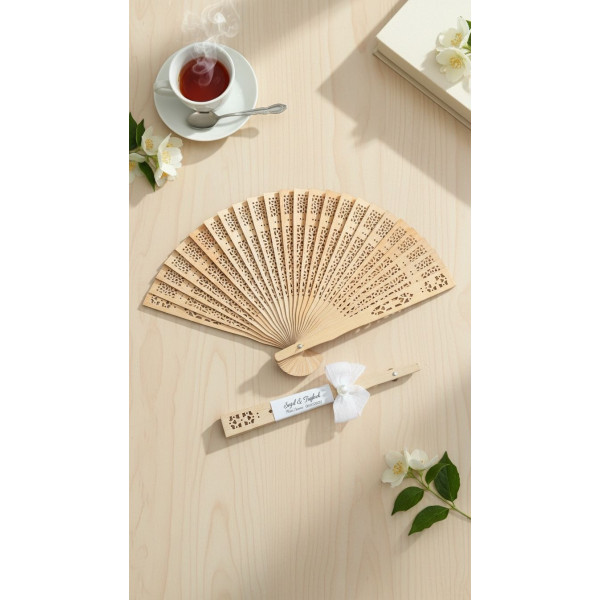 Söz - Nişan - Nikah Hediyesi Ahşap Yelpaze