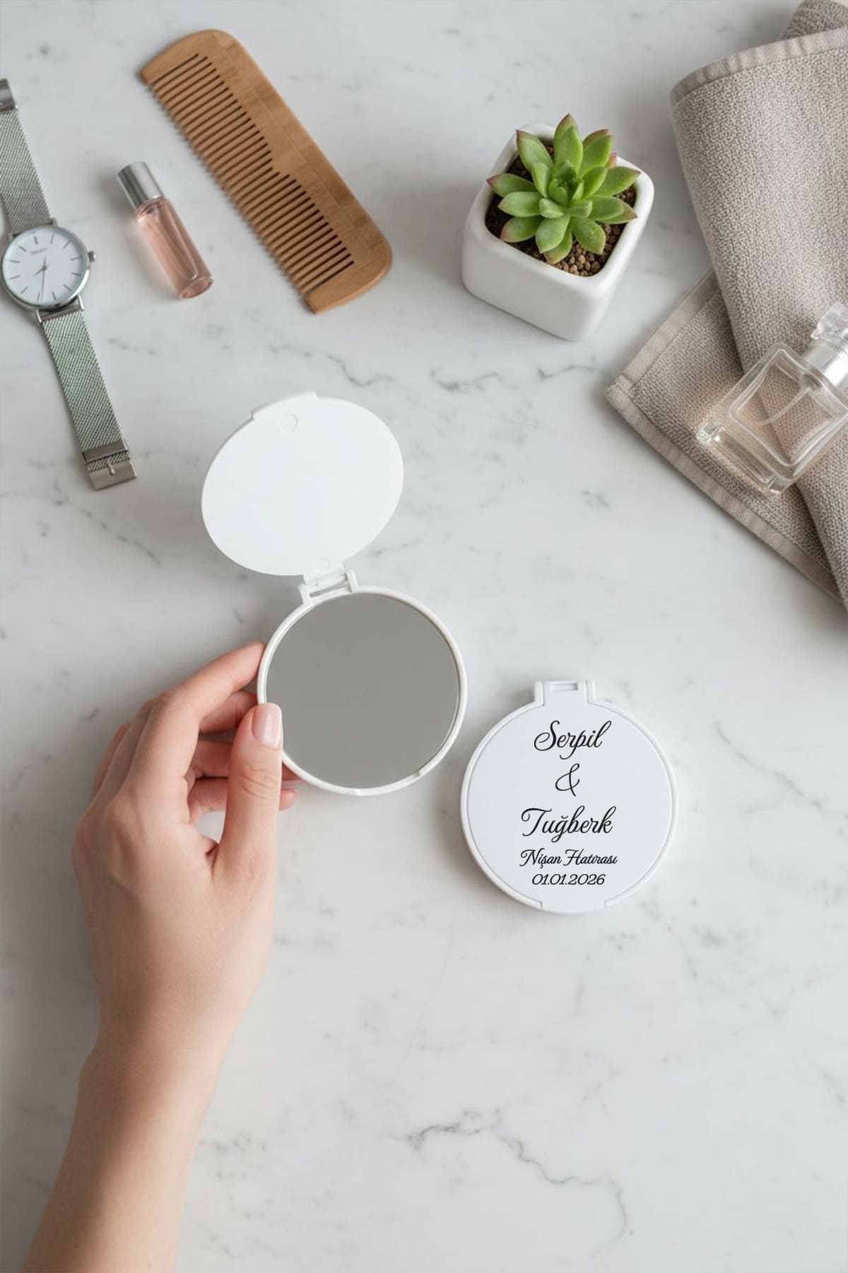 Söz - Nişan - Nikah Hediyesi Kapaklı Ayna 001