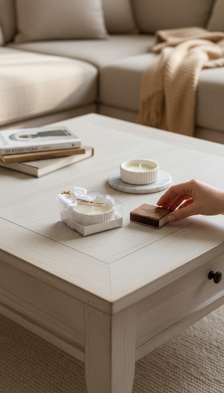 Söz - Nişan - Nikah Hediyesi Dekoratif Beton Kalıplı Mum