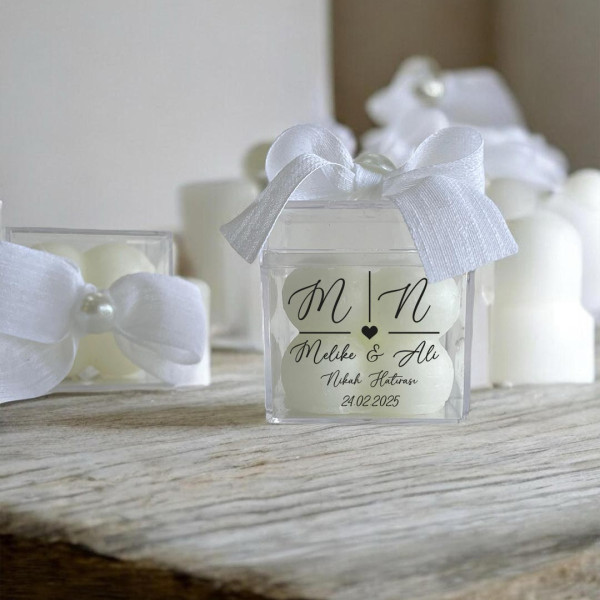 Söz - Nişan - Nikah Hediyesi Bubble Mum Mika Kutu İçinde (30Adet)