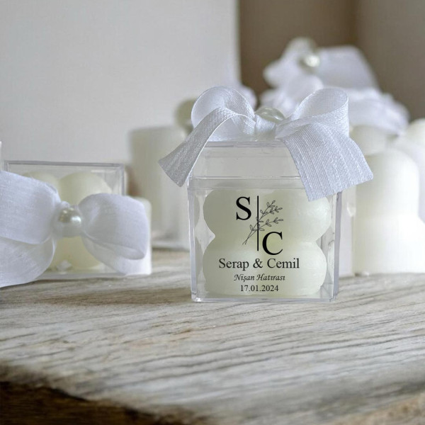 Nikah - Nişan - Söz Hediyesi Bubble Mum Mika Kutu İçinde (30Adet)