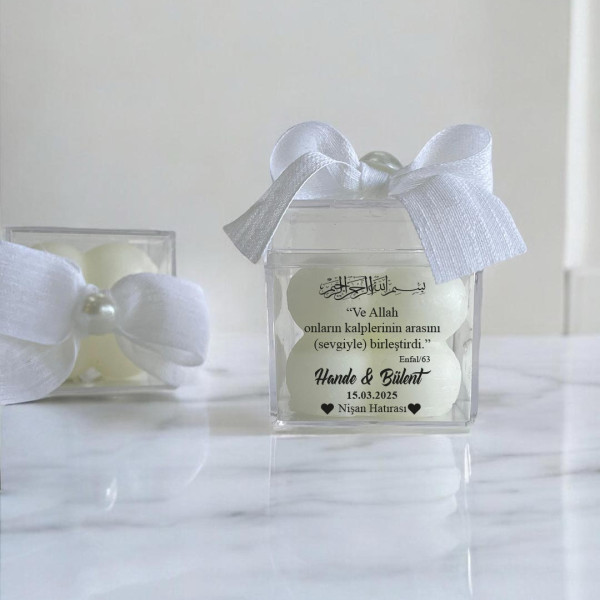 Nikah - Nişan - Söz Hediyesi Bubble Mum Mika Kutu İçinde (30 Adet)