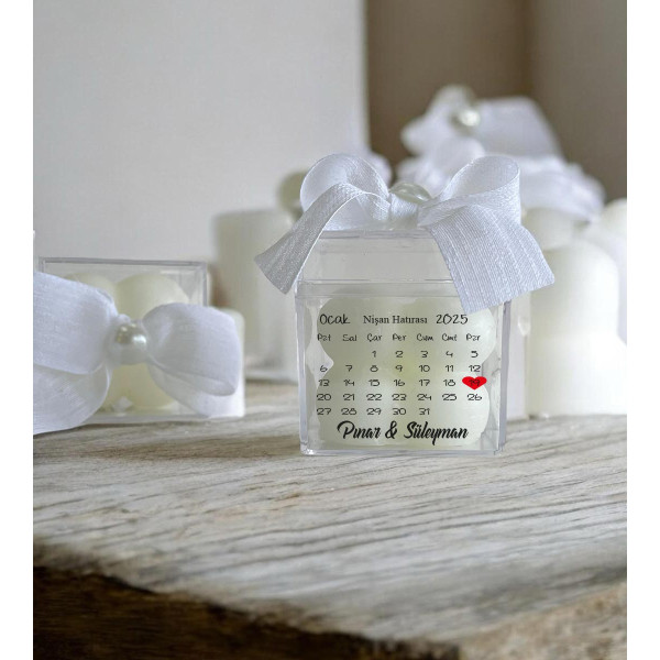 Söz - Nişan - Nikah Hediyesi Bubble Mum Mika Kutu İçinde (30Adet)