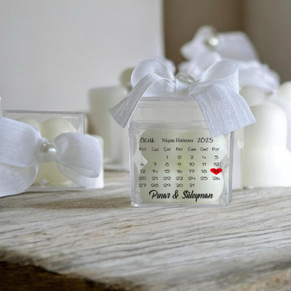 Söz - Nişan - Nikah Hediyesi Bubble Mum Mika Kutu İçinde (30Adet)