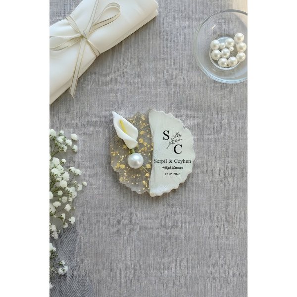 Epoksi Magnet Gala Çiçek Süslemeli Harf Model