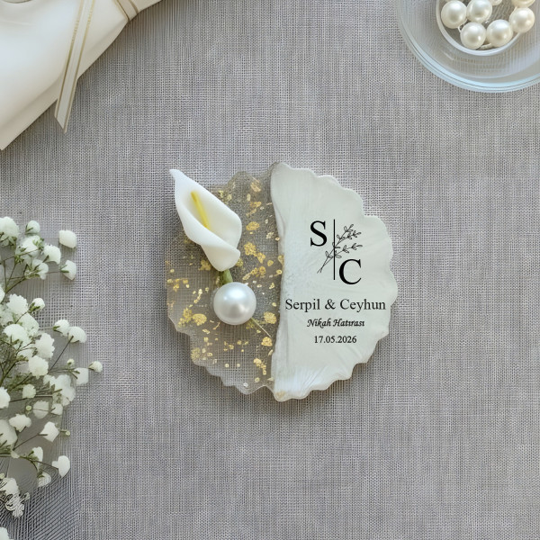 Epoksi Magnet Gala Çiçek Süslemeli Harf Model