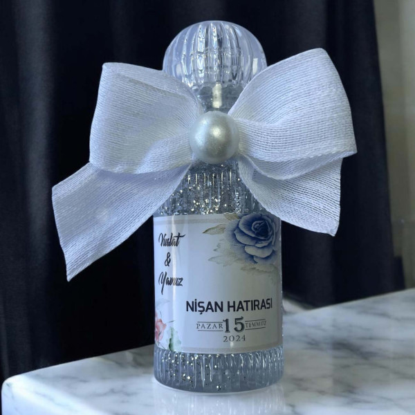 Söz - Nişan -Nikah Hediyesi Simli ve İncili Kolonya (30 Adet) 011