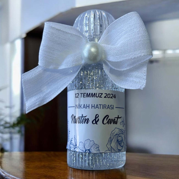 Söz - Nişan -Nikah Hediyesi Simli ve İncili Kolonya (30 Adet) 015