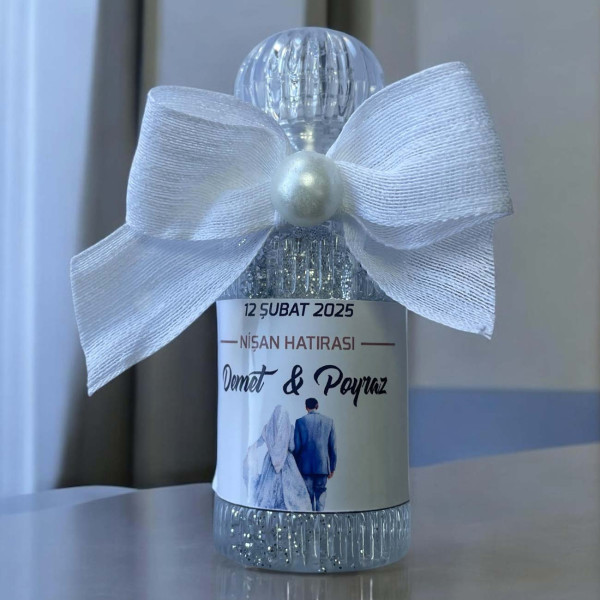Söz - Nişan -Nikah Hediyesi Simli ve İncili Kolonya (30 Adet) 016