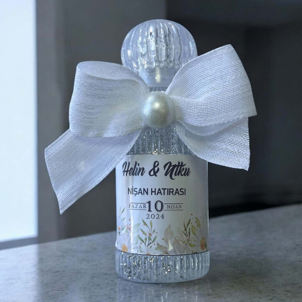 Söz - Nişan -Nikah Hediyesi Simli ve İncili Kolonya (30 Adet) 002