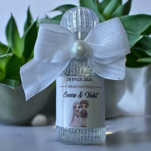 Söz - Nişan -Nikah Hediyesi Simli ve İncili Kolonya (30 Adet) 003