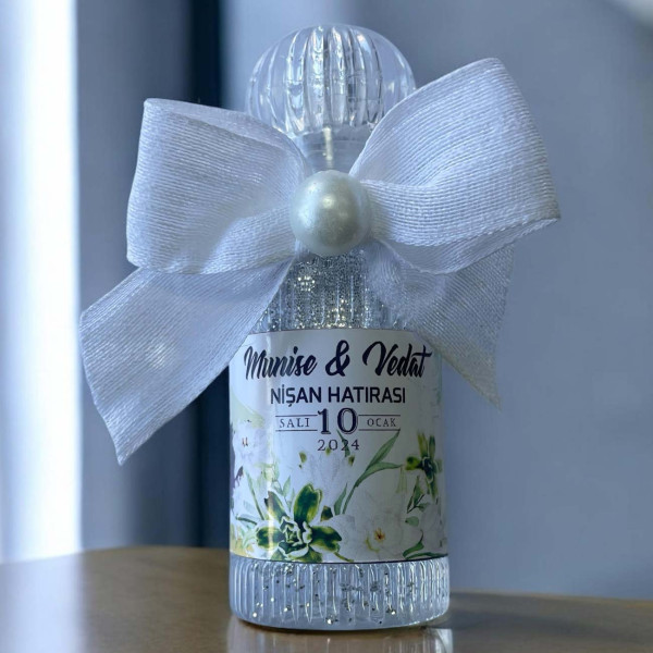 Söz - Nişan -Nikah Hediyesi Simli ve İncili Kolonya (30 Adet) 006