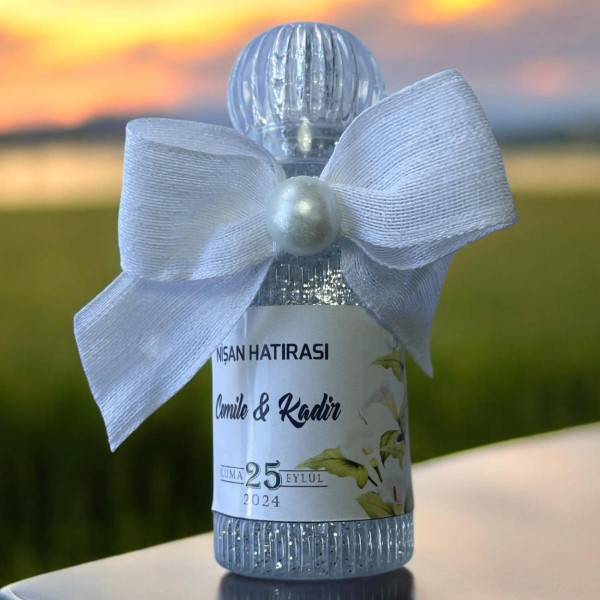 Söz - Nişan -Nikah Hediyesi Simli ve İncili Kolonya (30 Adet) 008