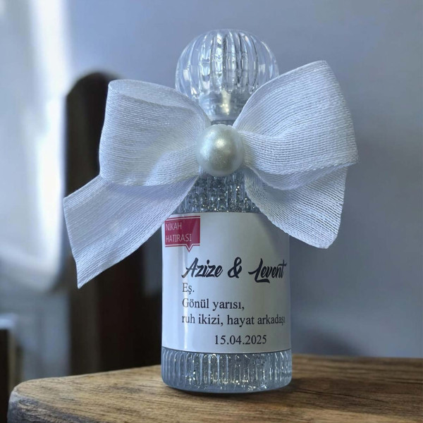 Söz - Nişan -Nikah Hediyesi Simli ve İncili Kolonya (30 Adet) 009