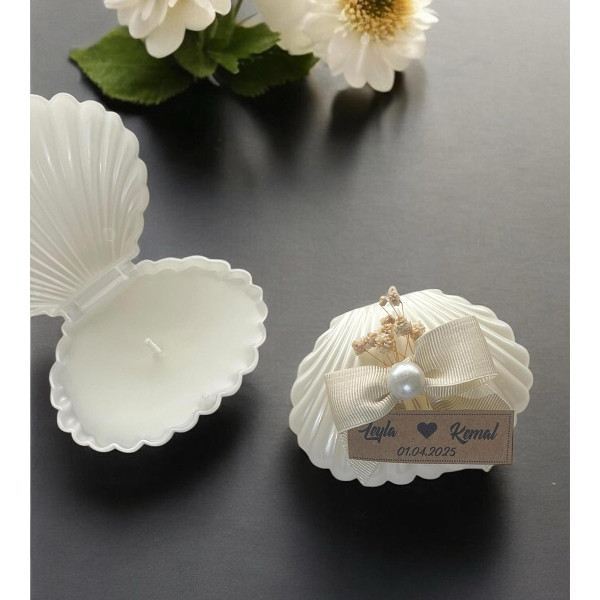 Söz Nişan Nikah Hediyesi İstiridye Mum 2 (30 Adet)