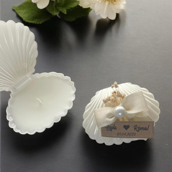 Söz Nişan Nikah Hediyesi İstiridye Mum 2 (30 Adet)