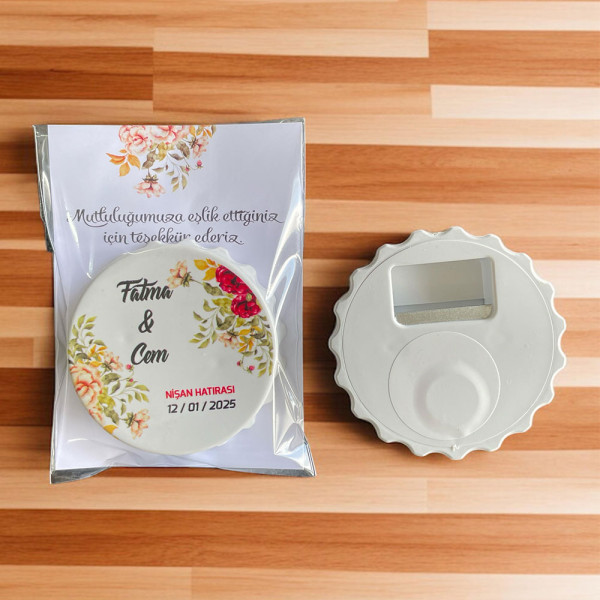 Nişan, Nikah, Düğün Hediyesi Kapak Açacak Magnet Kart ve Ambalajlı Tek Tek (kpkmg10)