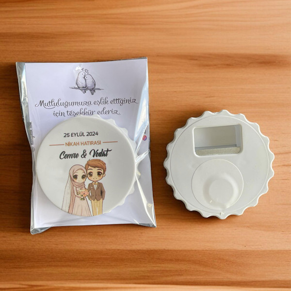 Nişan, Nikah, Düğün Hediyesi Kapak Açacak Magnet Kart ve Ambalajlı Tek Tek (kpkmg14)