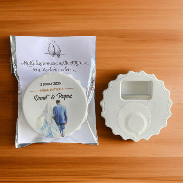 Nişan, Nikah, Düğün Hediyesi Kapak Açacak Magnet Kart ve Ambalajlı Tek Tek (kpkmg15)