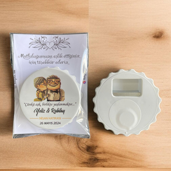 Nişan, Nikah, Düğün Hediyesi Kapak Açacak Magnet Kart ve Ambalajlı Tek Tek (kpkmg17)