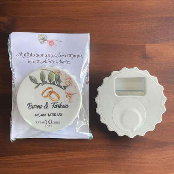 Nişan, Nikah, Düğün Hediyesi Kapak Açacak Magnet Kart ve Ambalajlı Tek Tek (kpkmg2)
