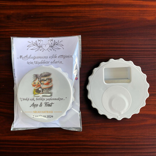 Nişan, Nikah, Düğün Hediyesi Kapak Açacak Magnet Kart ve Ambalajlı Tek Tek (kpkmg7)