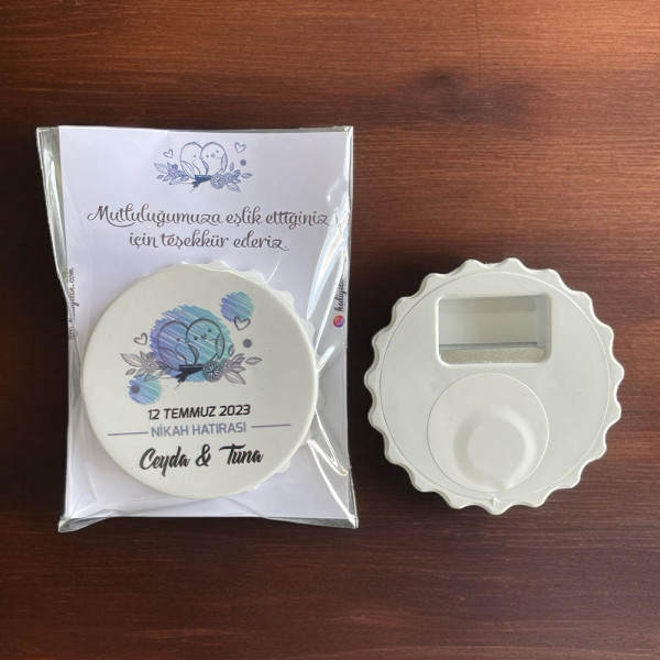 Nişan, Nikah, Düğün Hediyesi Kapak Açacak Magnet Kart ve Ambalajlı Tek Tek (kpkmg8)