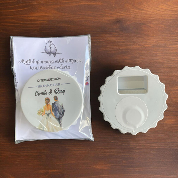 Nişan, Nikah, Düğün Hediyesi Kapak Açacak Magnet Kart ve Ambalajlı Tek Tek (kpkmg9)