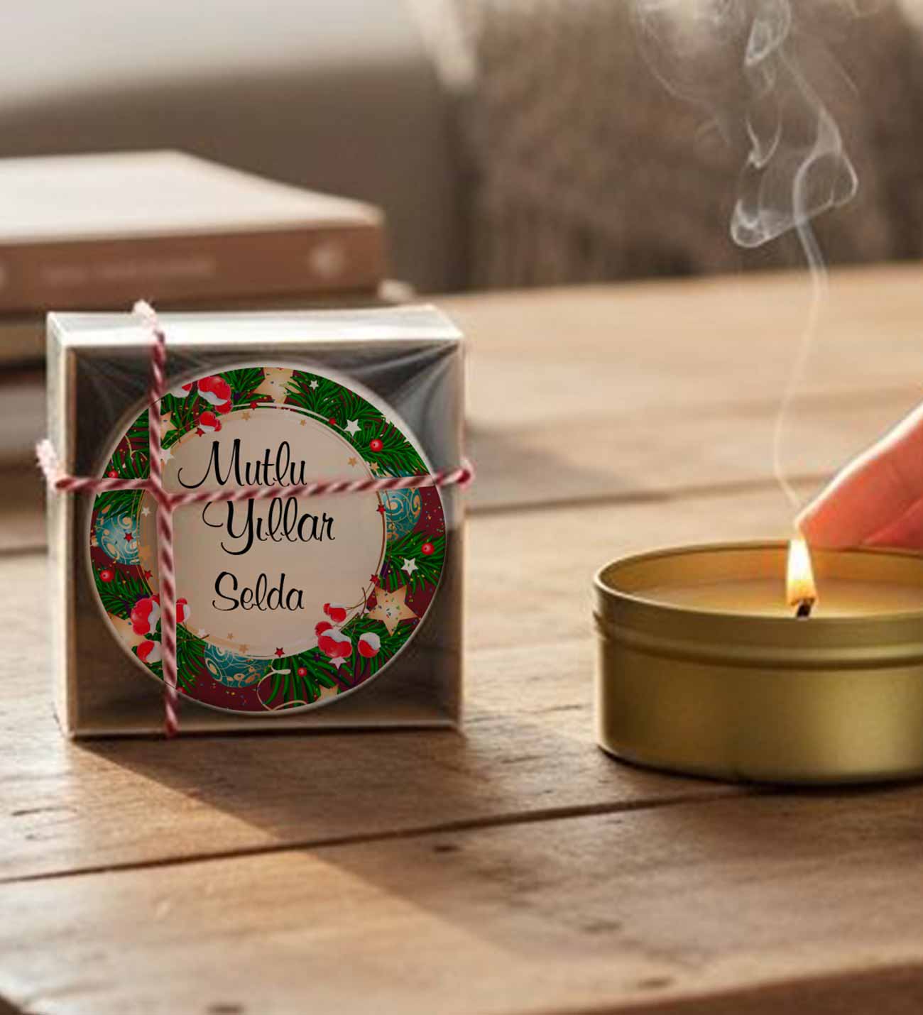 Yılbaşı Hediyesi İsimli Mum