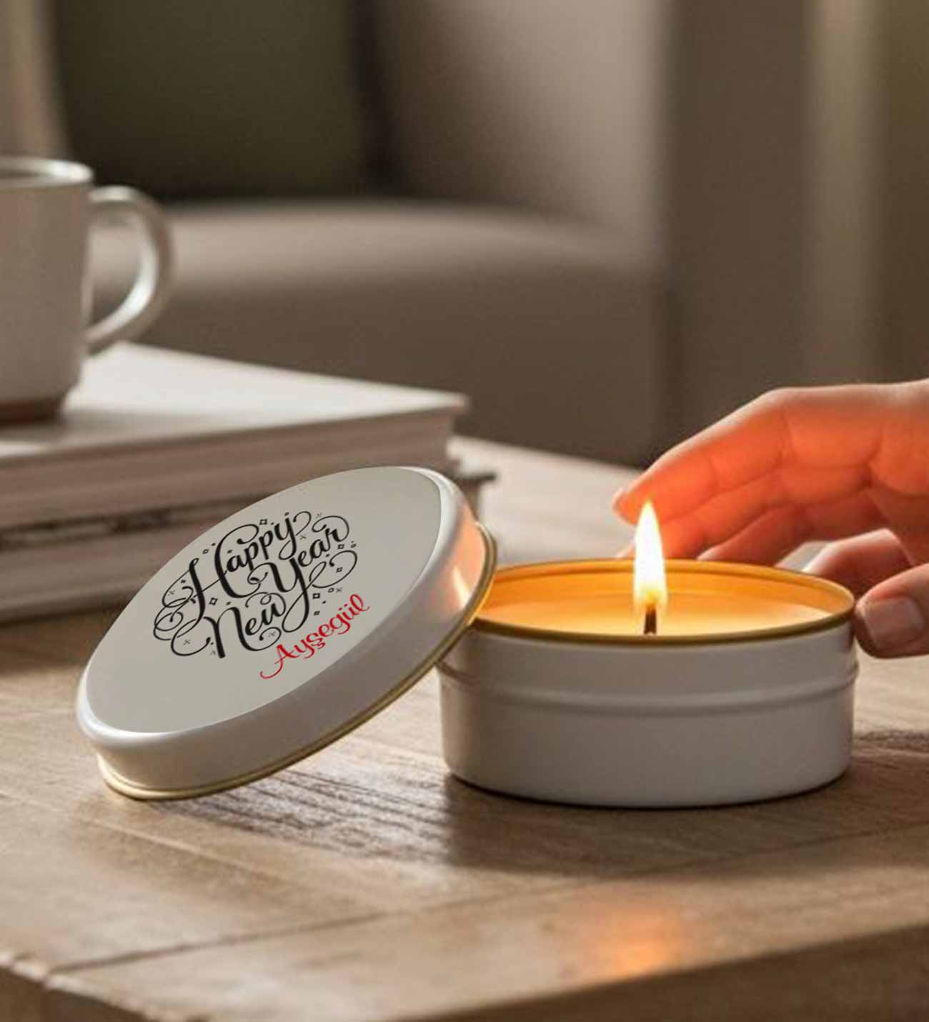 Yılbaşı Hediyesi Happy New Year İsimli Mum