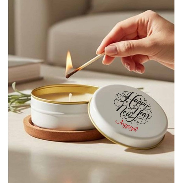 Yılbaşı Hediyesi Happy New Year İsimli Mum