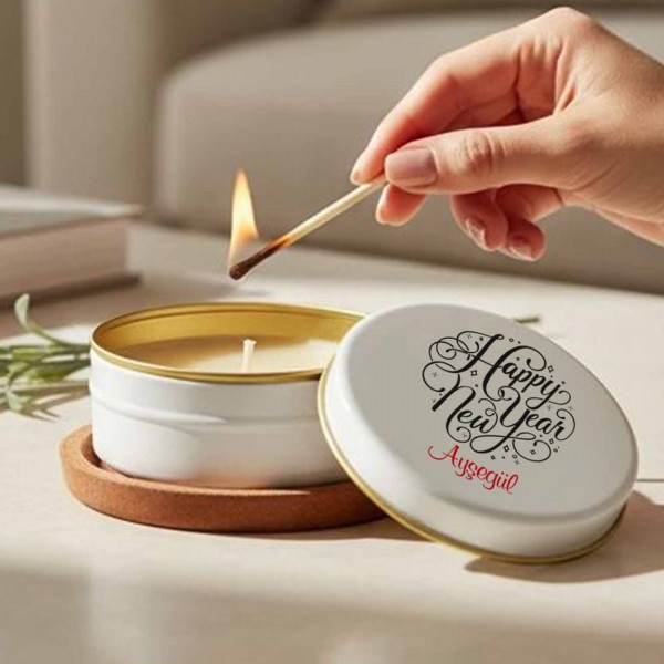 Yılbaşı Hediyesi Happy New Year İsimli Mum